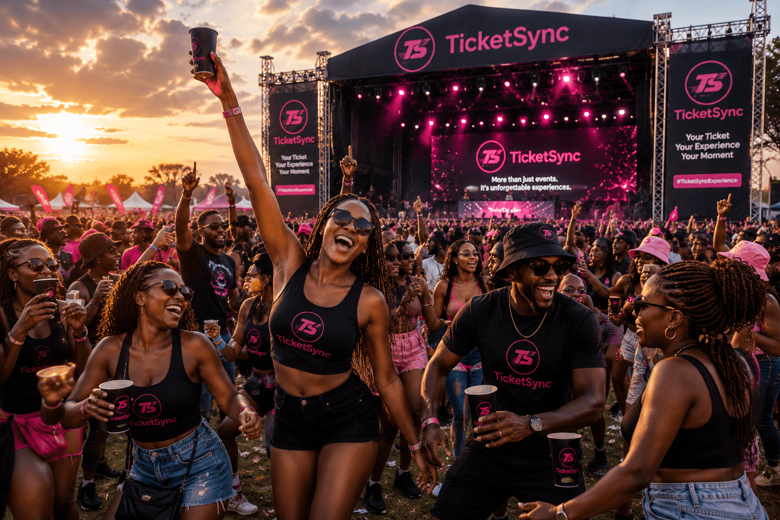 A crowd at a TicketSync festival